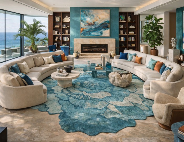 Flower shaped carpet